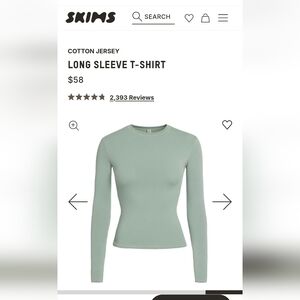 SKIMS Cotton Jersey Long Sleeve Tee - Soft Green